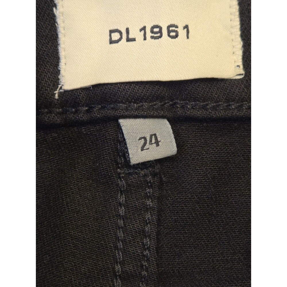 DL1961 Hepburn Wide Leg 24x27 Jet Black High Rise Cropped - Picture 8 of 13